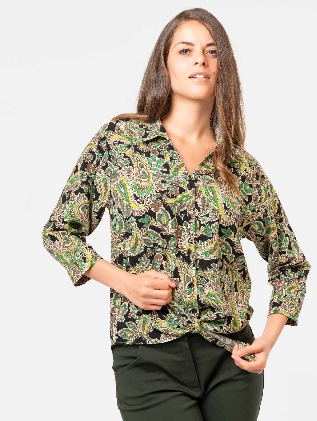 Chemise imprimé cachemire bas noué - maboutiqueplus