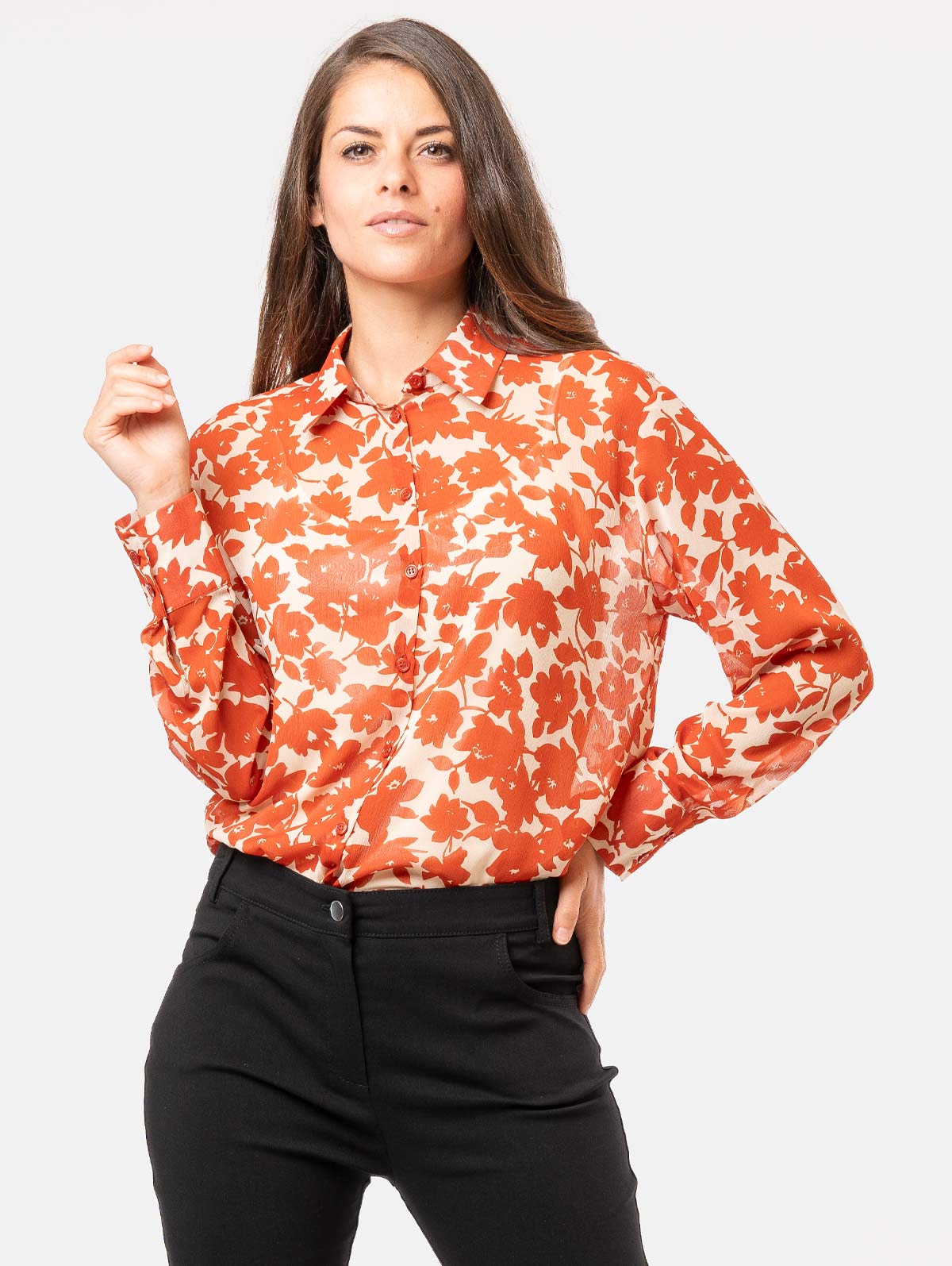 Chemise imprimé fleuri + top uni - maboutiqueplus