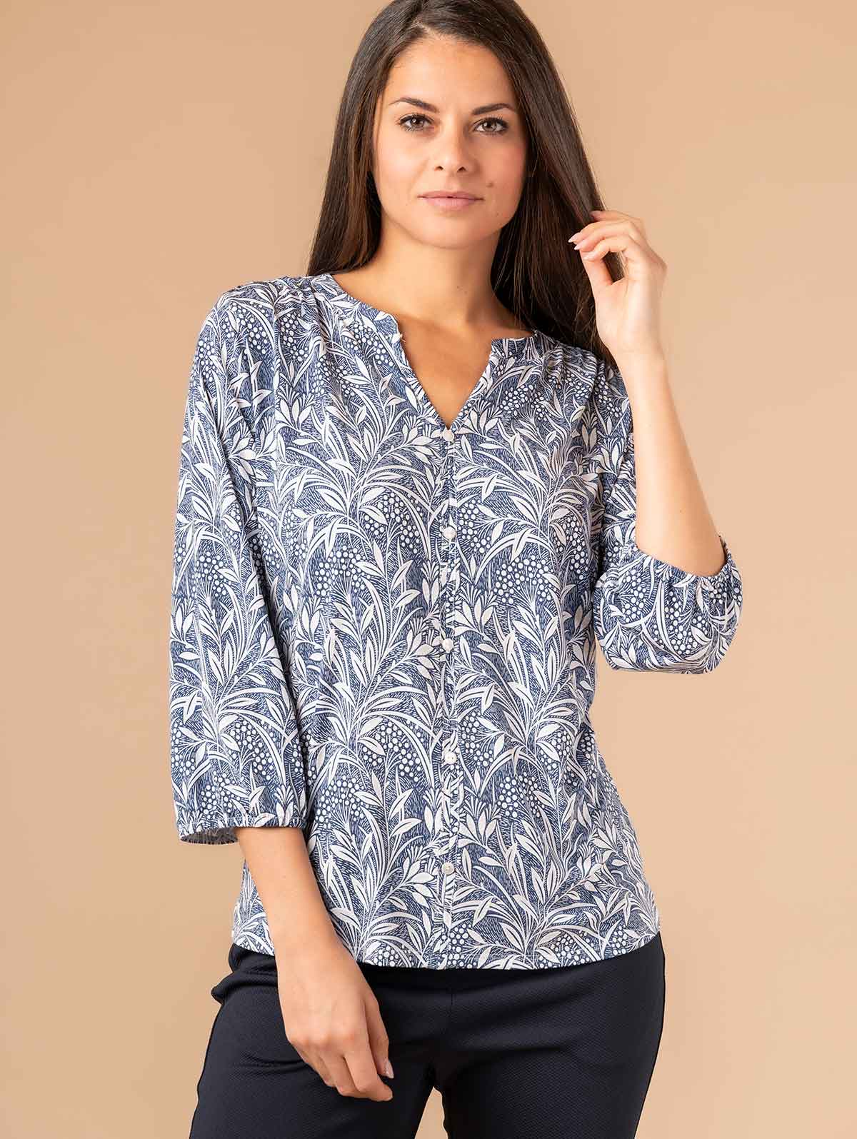 Blouse imprimé feuillage