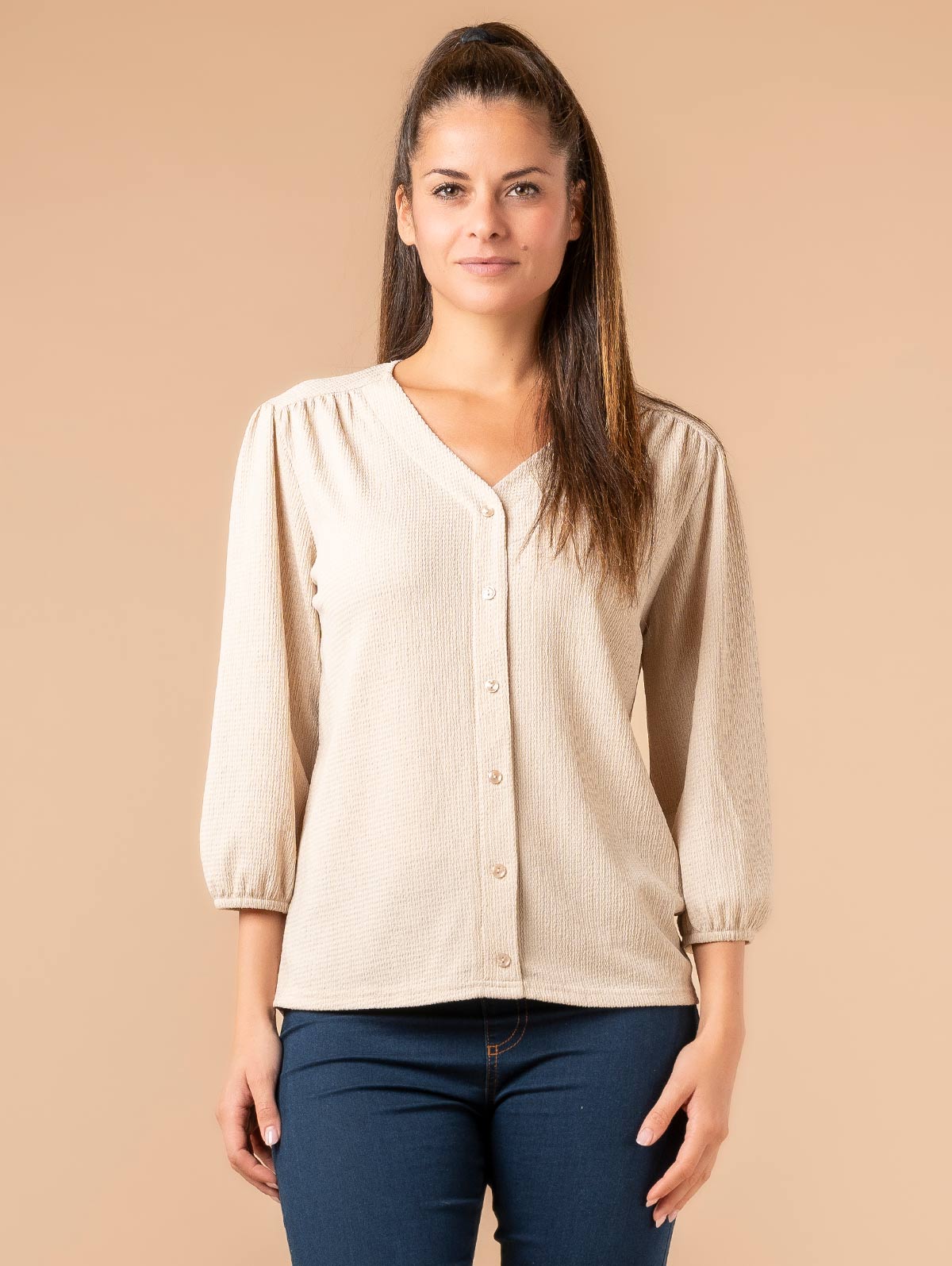 Blouse maille crépon